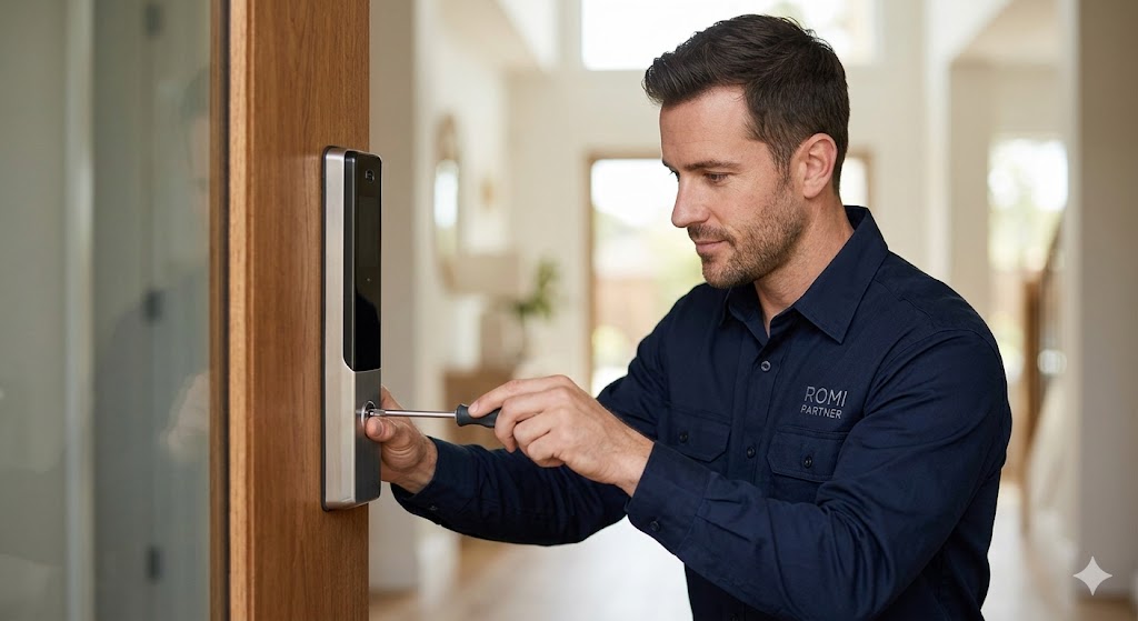 Serrurier professionnel en action